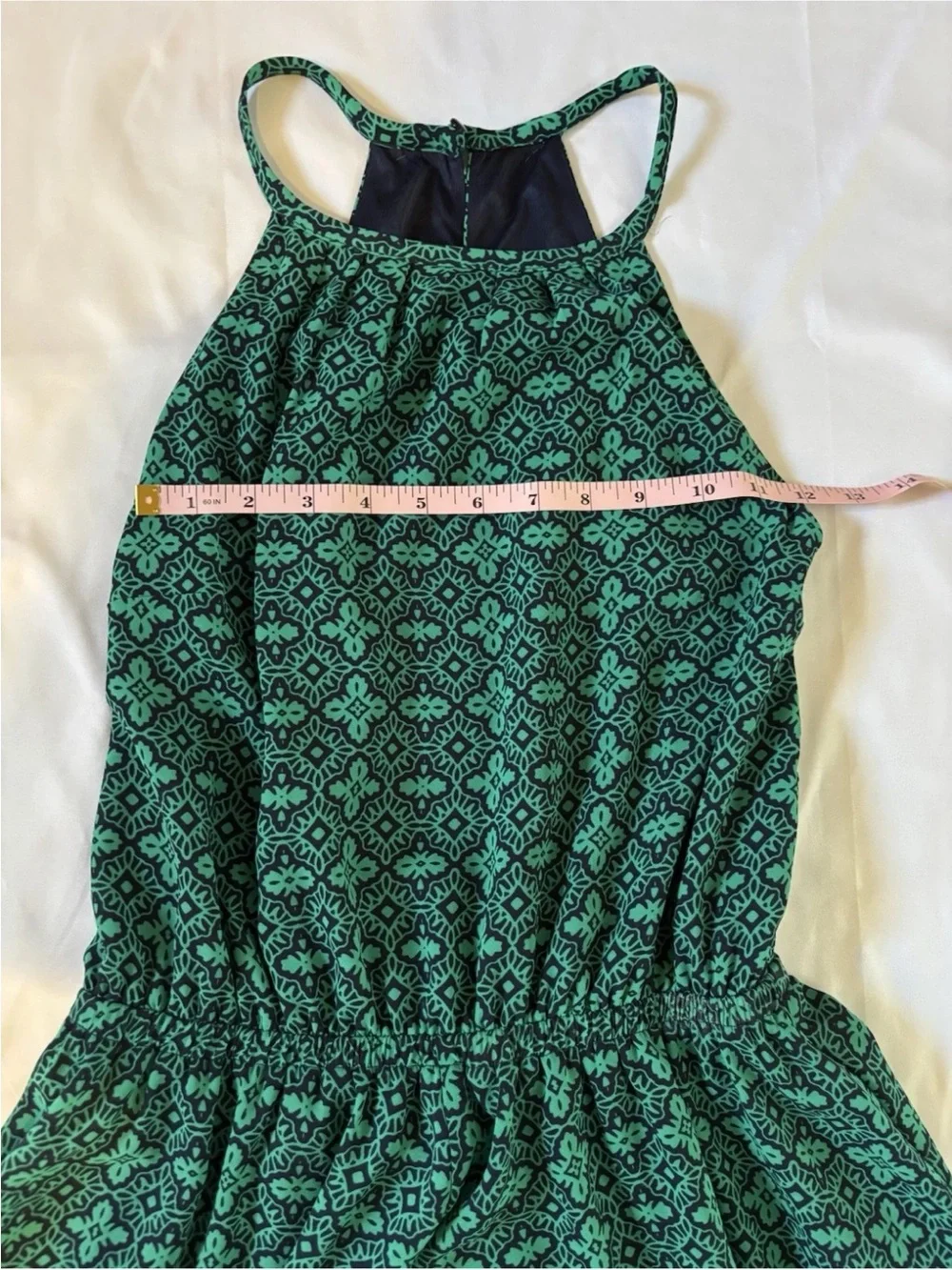 Banana Republic Petite XS Halter Fit Flare Dress Green